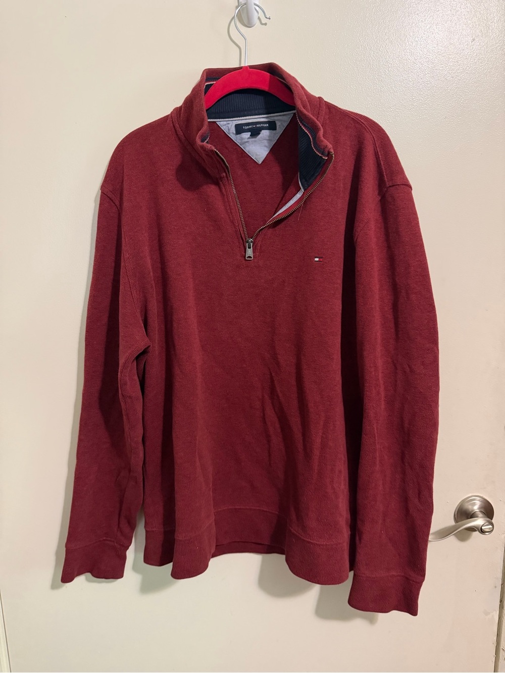Tommy Hilfiger Men's Zip-Neck Sweater - Wine